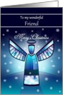 Friend / Merry Christmas - Abstract Angel & Snowflakes card