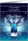 Goddaughter / Merry Christmas - Abstract Angel & Snowflakes card