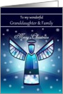 Granddaughter / Family / Merry Christmas - Abstract Angel & Snowflakes card