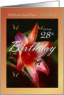 Lindsay - Happy 28th Birthday - Fractalius Pink Lily card