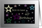 Son-in-Law - 40th Birthday - Frosted Stars card