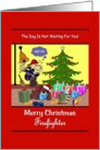 Firefighter/Merry Christmas - The Firehouse Dog is Tired of Waiting... card
