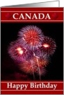 Canada Happy Birthday - Fireworks card