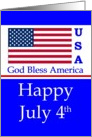 USA / July 4th / God Bless America / Stars - Stripes - USA Flag card