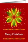 Merry Christmas - General - Vibrant Snowflake on a Red Background card