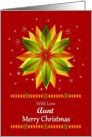 Aunt / Merry Christmas - Snowflakes/Red Background card