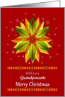 Grandparents Merry Christmas / Vibrant Snowflake on a Red Background card