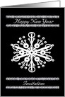 Happy New Year - Invitation - White Snowflake card