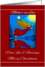 Mother-in-Law / Merry Christmas - Peace, Love & Blessings - Angel card