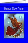 Happy New Year / Angel Carring an Ornamental Garland card