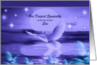 Loss of Son ~ Our Deepest Sympathy ~ Dove In Blue Tones card