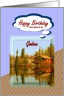 Happy Birthday / From Both Of Us ~ Godson ~ A Cabin / Water Reflections card