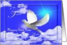Peace / Happy New Year / Religious ~ Aunt & Uncle ~ Dove in flight card
