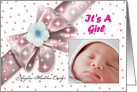 Birth Announcement / Baby Girl Photo Card