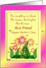 Best Friend Happy Mother’s Day ~ Colorful Flowers & Ferns card