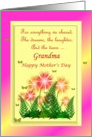 Grandma Happy Mother’s Day ~ Colorful Flowers & Ferns card