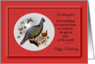 Goddaughter / Birthday ~ Pheasant and Butterflies in a Bubble card