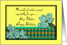 Happy Birthday / Step Mother / Primroses and Text card