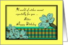 Happy Birthday / Sister / Primroses and Text card