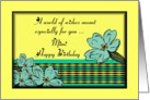 Happy Birthday / Mimi / Primroses and Text card