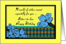 Happy Birthday / Sister-in-law / Primroses and Text card