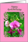 April Birthday - April Birth Flower, Sweet-Peas card