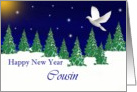 Cousin - Happy New Year - Peace Dove card