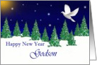 Godson - Happy New Year - Peace Dove card