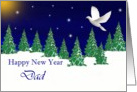 Dad - Happy New Year - Peace Dove card