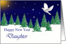 Daughter - Happy New Year - Peace Dove card