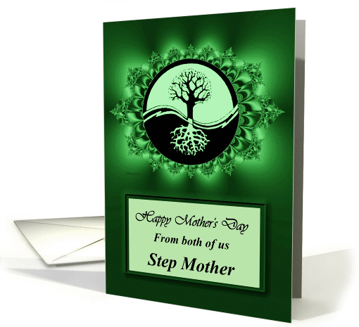 Step Mother / Mother's Day - Emerald Green Fractal & Yin... (1038829)