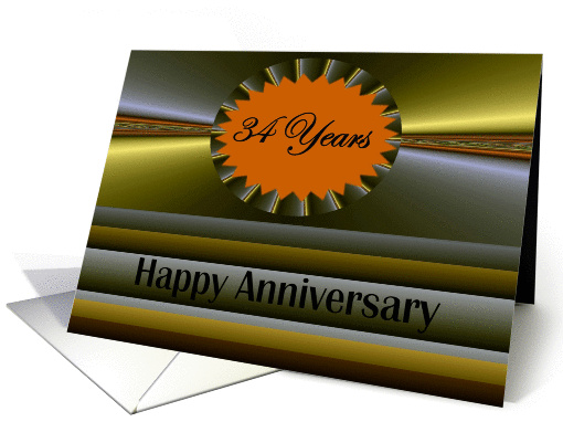 34 years Anniversary Vibrant Fractal Design card (1040061)