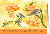 To Sister (Goodbye From Terminally ill Sibling) Floral - Birds card