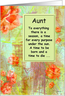 To Aunt (Goodbye From Terminally ill Nephew / Niece) Ecclesiastes 3-1 card
