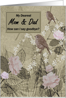 Mom and Dad Goodbye From Terminally ill Son or Daughter card