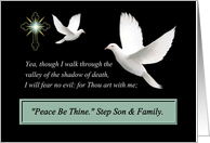 Step Son and Family Sympathy Peace Be Thine Prayer Card