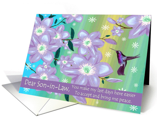 To Son-in-Law - Goodbye from a Terminally ill Parent-in-Law card