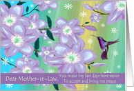 To Mother-in-Law Goodbye from a Terminally ill Son or Daughter-in-Law card