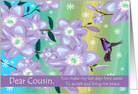 To Cousin - Goodbye from a Terminally ill Cousin card