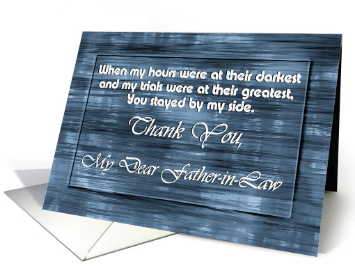 Father-in-Law Goodbye From terminally ill Son or Daughter-in-Law card