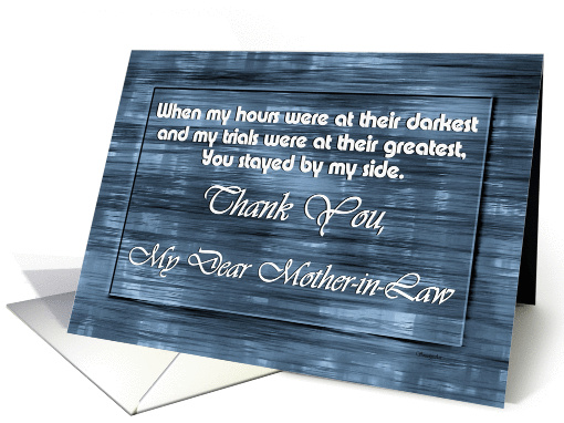 Mother-in-Law Goodbye From terminally ill Son or Daughter-in-Law card