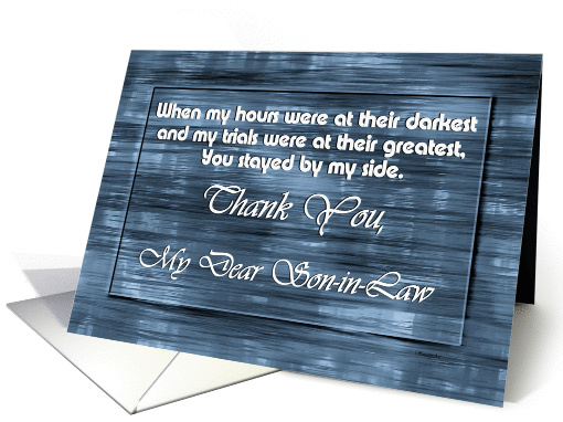 Son-in-Law Goodbye From terminally ill Father or Mother-in-Law card