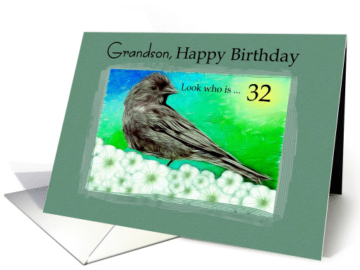 32nd / Grandson Birthday - Cassin Finch / Carpodacus cassinii card