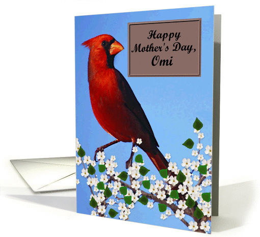 Omi / Happy Mother's Day - Painted Red Cardinal card (1229462)