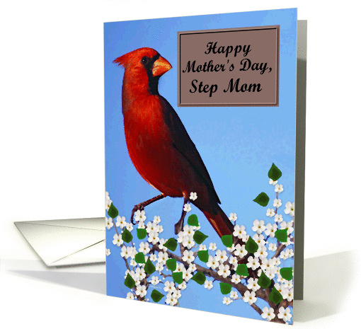 Step Mom / Happy Mother's Day - Painted Red Cardinal card (1229470)