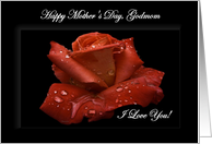 Godmom / Happy Mother’s Day - Painted Red Rose card