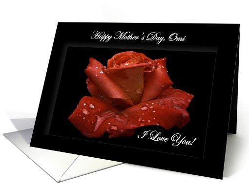 Omi / Happy Mother's Day - Painted Red Rose card (1234684)