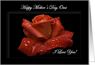 Omi / Happy Mother’s Day - Painted Red Rose card