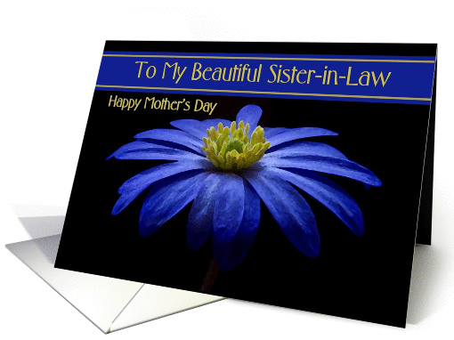 Sister-in-Law / Happy Mother's Day - Painted Blue Daisy card (1235448)