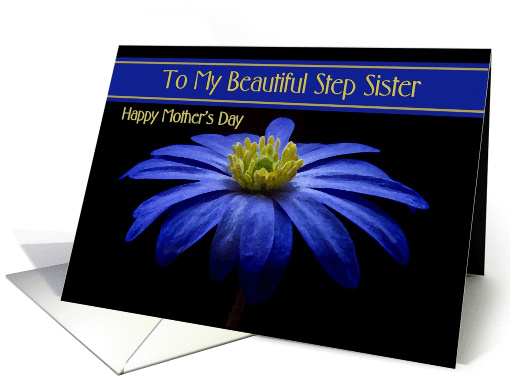 Step Sister / Happy Mother's Day - Painted Blue Daisy card (1235454)